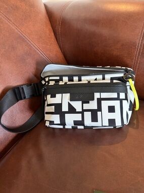 Longchamp Designer Black & White Graphic Belt Bag
